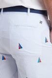 Men's Cisco Embroidered Shorts Liberty Sseersucker withSail Boats