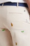 Men;s Embroidered Shorts  Tequilaand Lime on Khaki