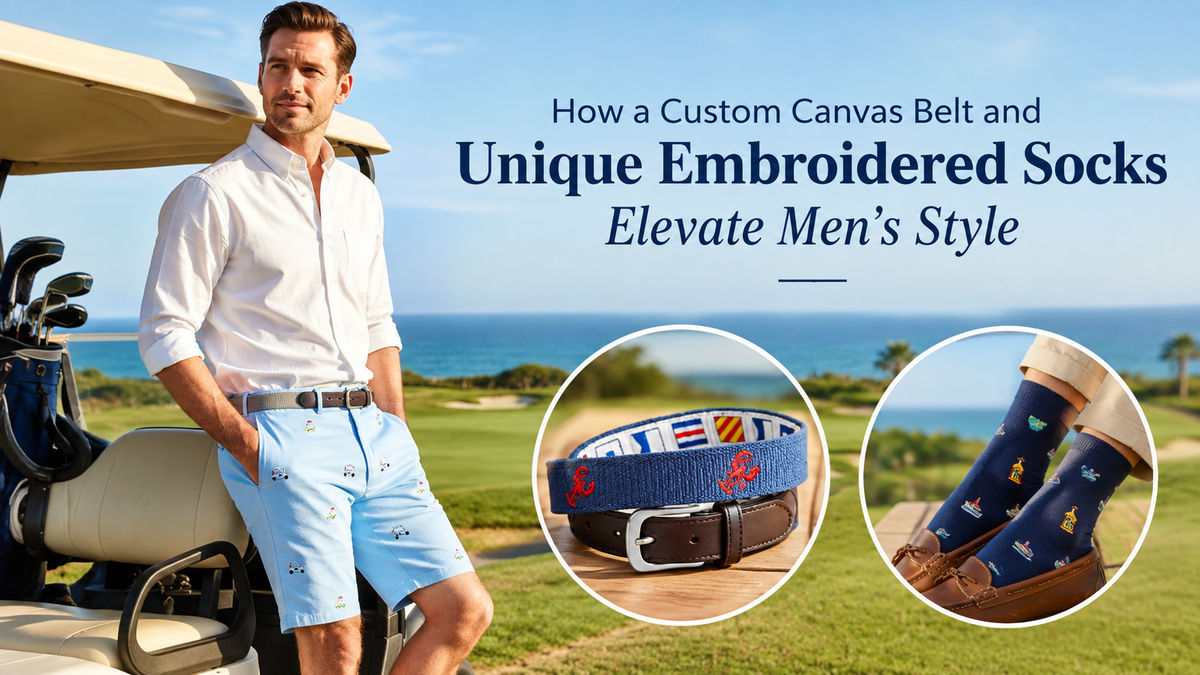 How a Custom Canvas Belt and Unique Embroidered Socks Elevate Men’s Style