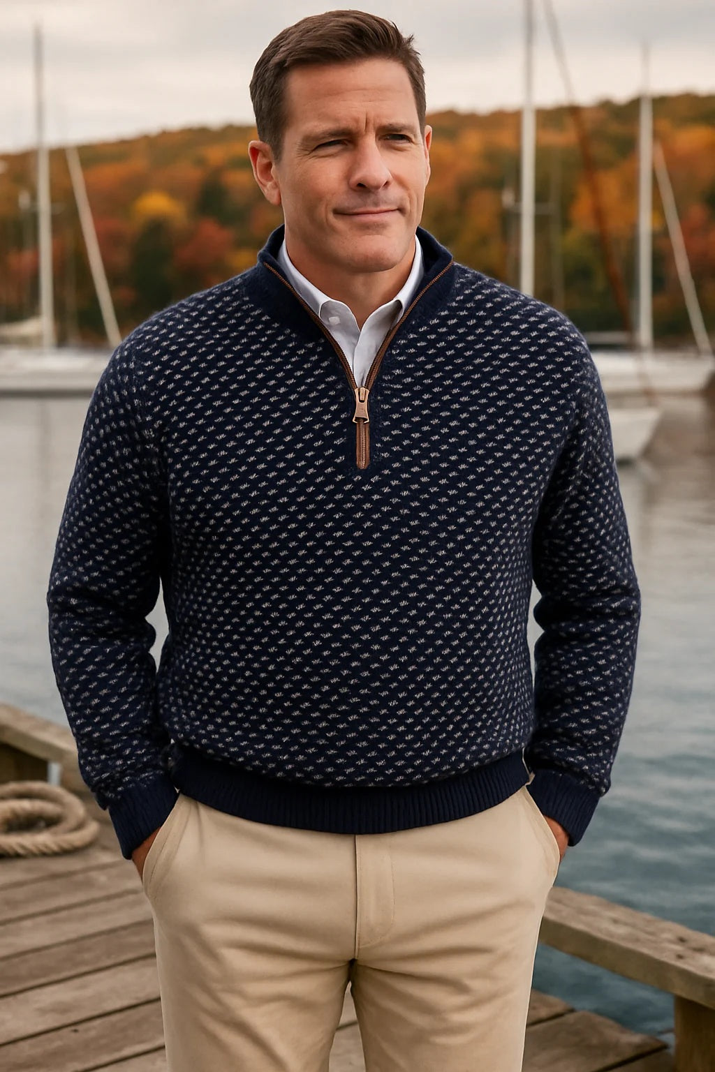 Men's Birdseye 1/4 Zip Sweater