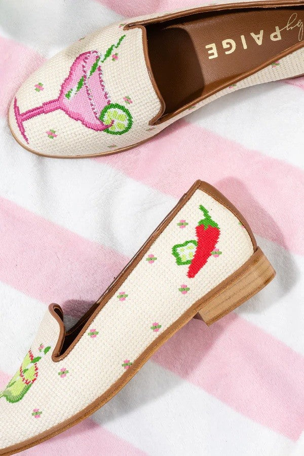 Misses Handcrafted Needlepoint Shoe Margarita