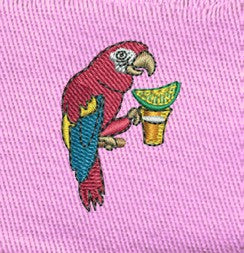Mens' Popular Embroidered Shorts Parrot on Pink