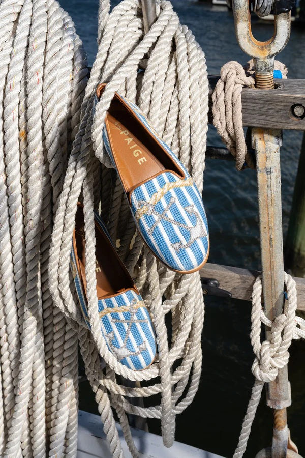 MissesHandcrafted Needlepoint Loafers  Rope
