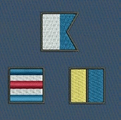 Men's Embroidered Shorts Signal Flags on Storm Blue