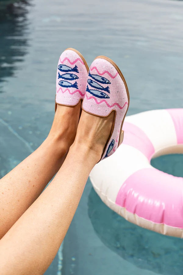 Misses Handcrafted Needlepoint shoe Sardines