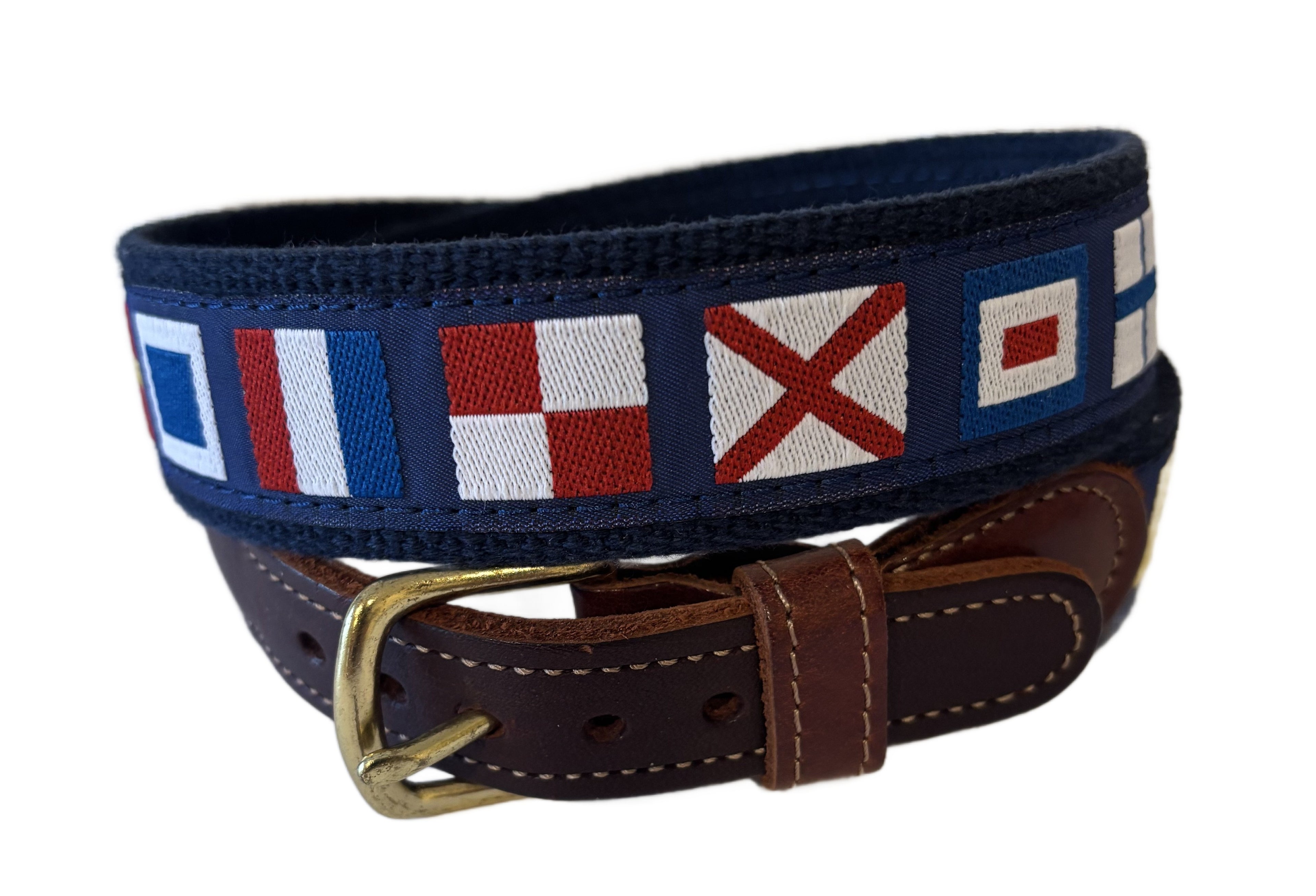 Boy's Preppy Ribbon Belt Nautical Code Flag   | Designs by Lillie