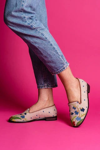 By Paige Floral  Collection Needlepoint Loafer Bouquet of Flowers