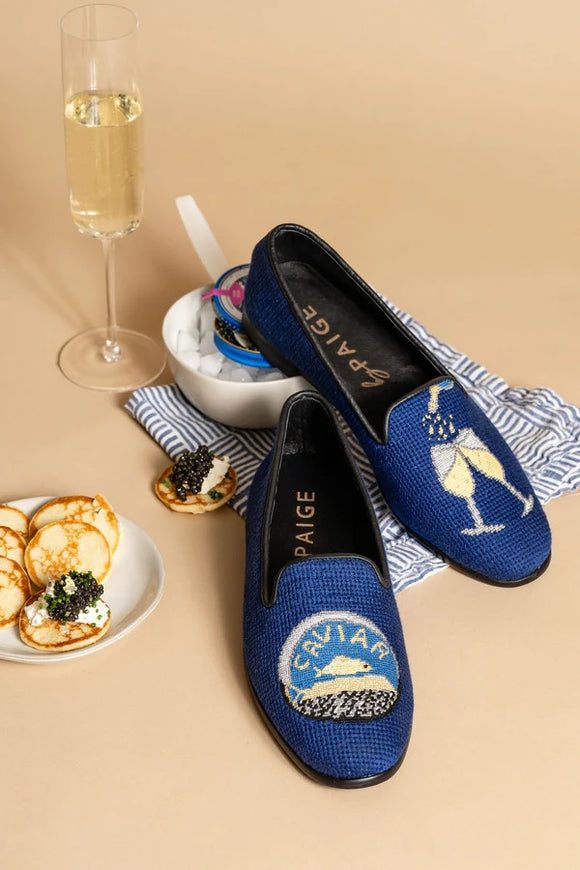 Needlepoint Loafers by Paige Caviar and Champagne