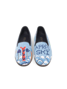 Misses Hand stitched Needlepoint shoes Apres Ski