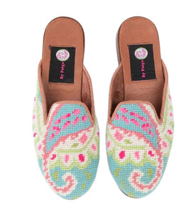 Misses Popular Needlepoint Mule Preppy Paisley