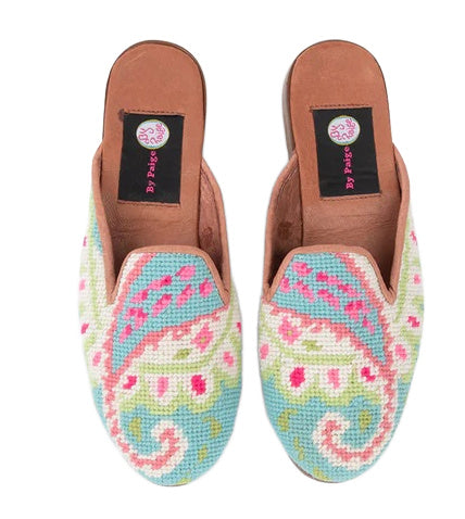 By Paige Needlepoint Mule Preppy Paisley  Collection| Designs by Lillie