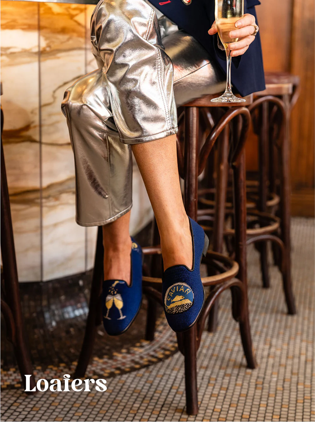 By Paige Needlepoint Loafer Caviar and champagne