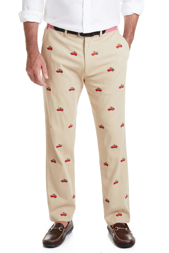 Men's Embroidered Harbor Stretch Twil Khakii Pants Christmas Delivery