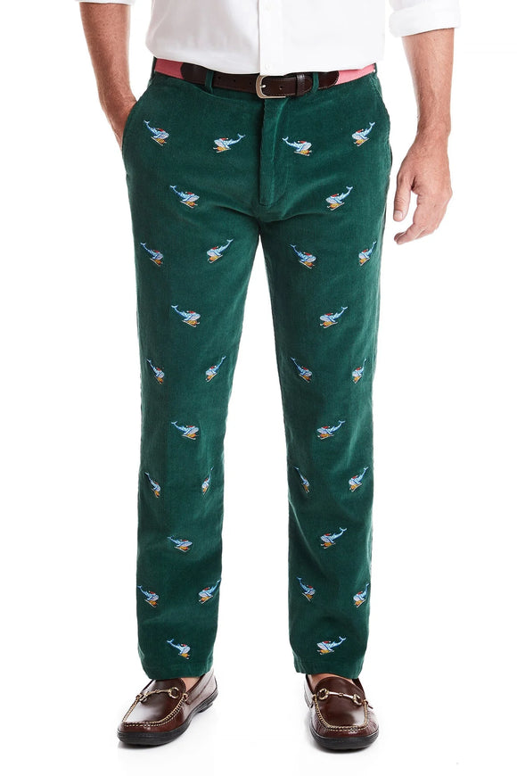Castaway Clothing Beachcomber Hunter Green Corduroy  Nantucket Sleigh Ride