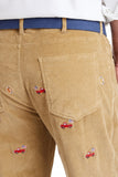Men's EmbroideredWayfarer 5-Pocket 21 Wale Cord Khaki withTailgating