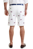 Popular Men's Embroidered Shorts American Flag on White