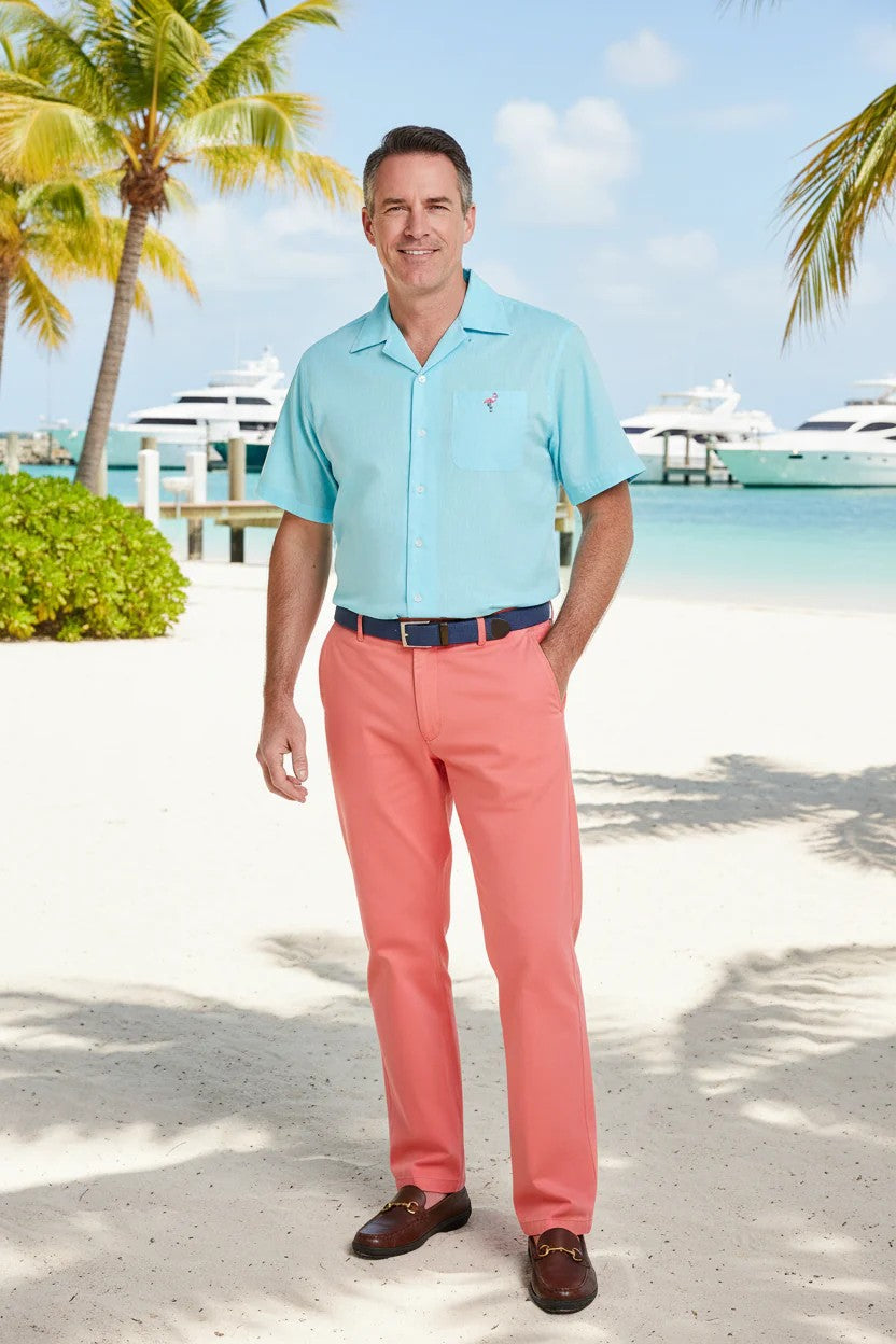 Men/s Harbor Stretch Twill Pant Sunset Coral
