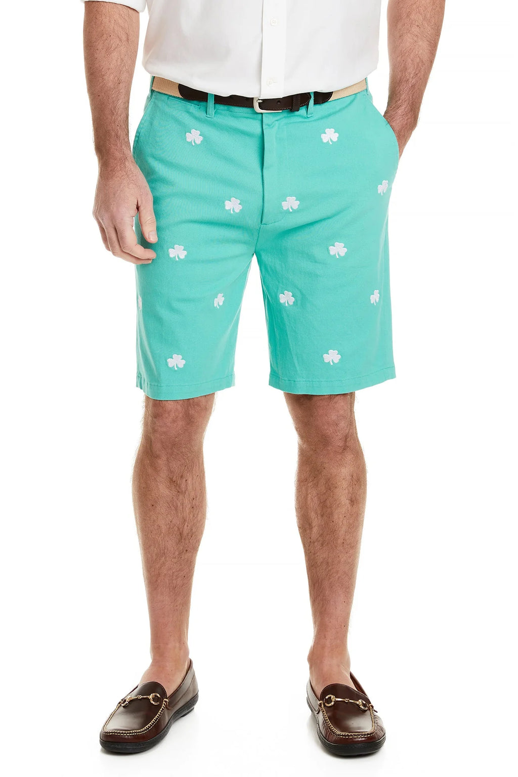 Men's Cisco Stretch Twill Embroidered Short Aquatic green Shamrock
