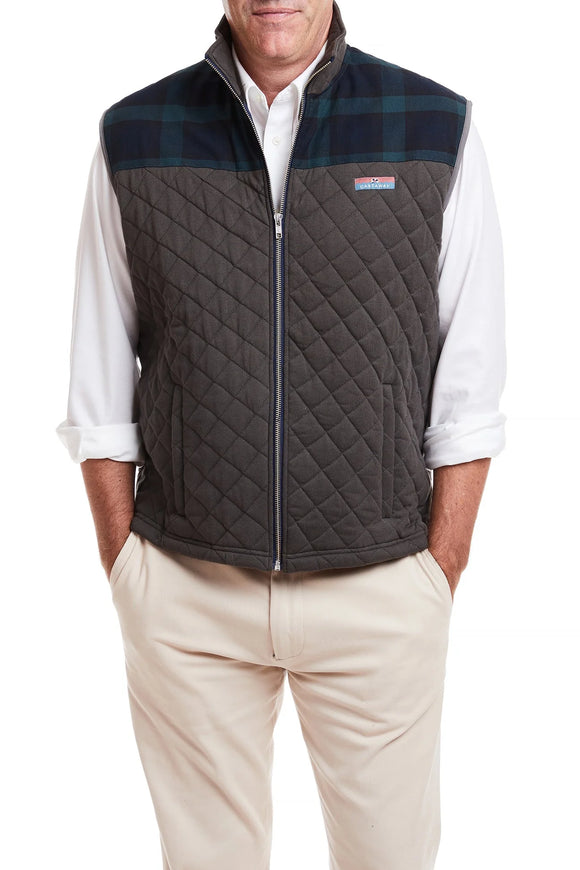 Cross Rip Vest Charcoal with Black Watch Plaid Castaway