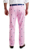 Men's Exclusive Embroidered  Pants Calico  Jack on Pink| Designs by Lillie