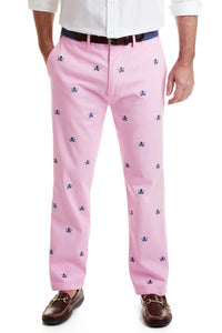Men's Exclusive Embroidered  Pants Calico  Jack on Pink| Designs by Lillie