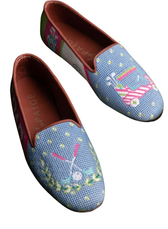 Misses Needlepoint Shoe Golf