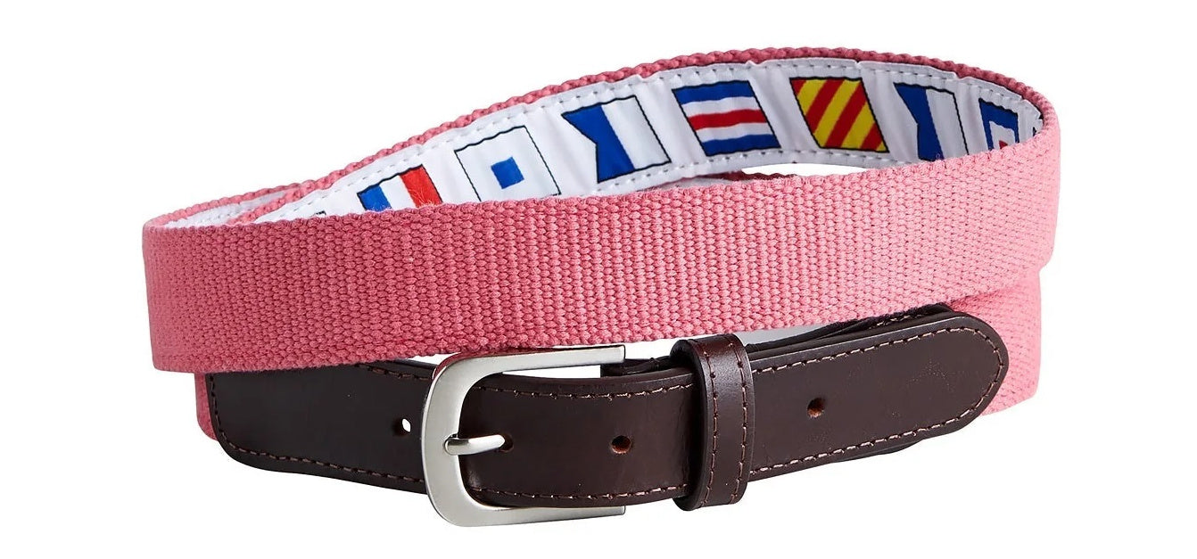 Bowsprit Solid Nantucket Red Preppy  Cotton Webbing Belt| Castaway clothing