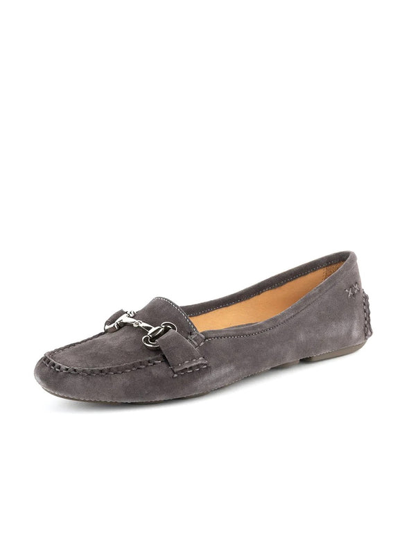Carrie Driving Moccasins by Patricia Green Grey Suede