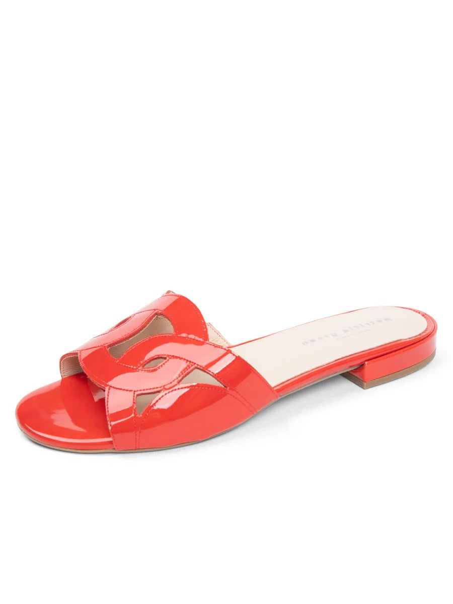 The Boca Slip on Hand Stitched  Sandal Red