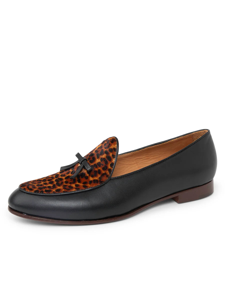 Patricia Green Coco Belgian Loafer Black Leopard