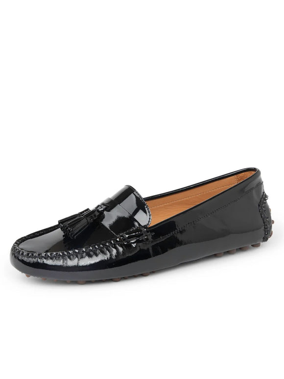 Patricia Green Jordan Patent Leathern Driving Moc Black