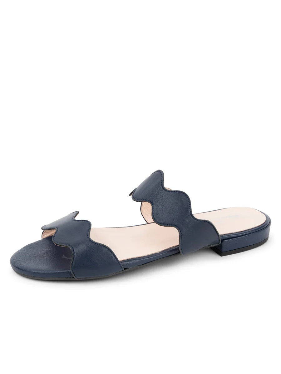 Imported Hand Stitched Palm Beach Sandal Navy