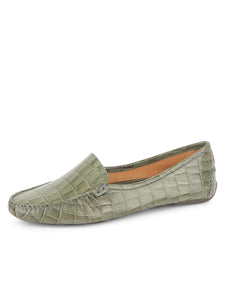 Jillian Driving Moccasin  Crocodile by Patricia Green /Olive
