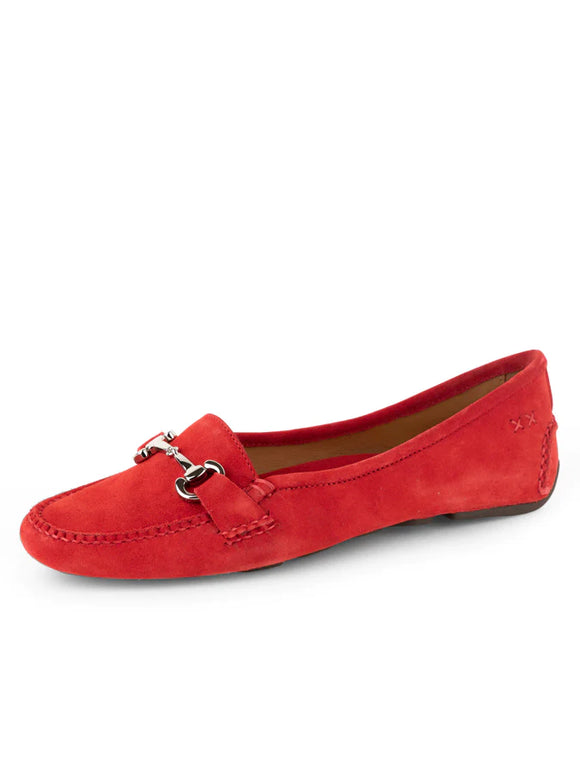 Carrie Driving Moccasin by Patricia Green Red Suede