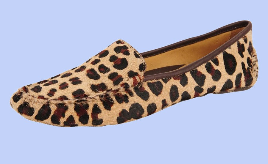 Jillian Driving Moccasin by Patricia Green  Leopard Hair Calf