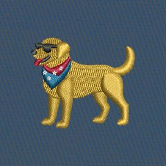 Mens Embroidered Shorts l Shorts Stone Ble-Patiotic Dog