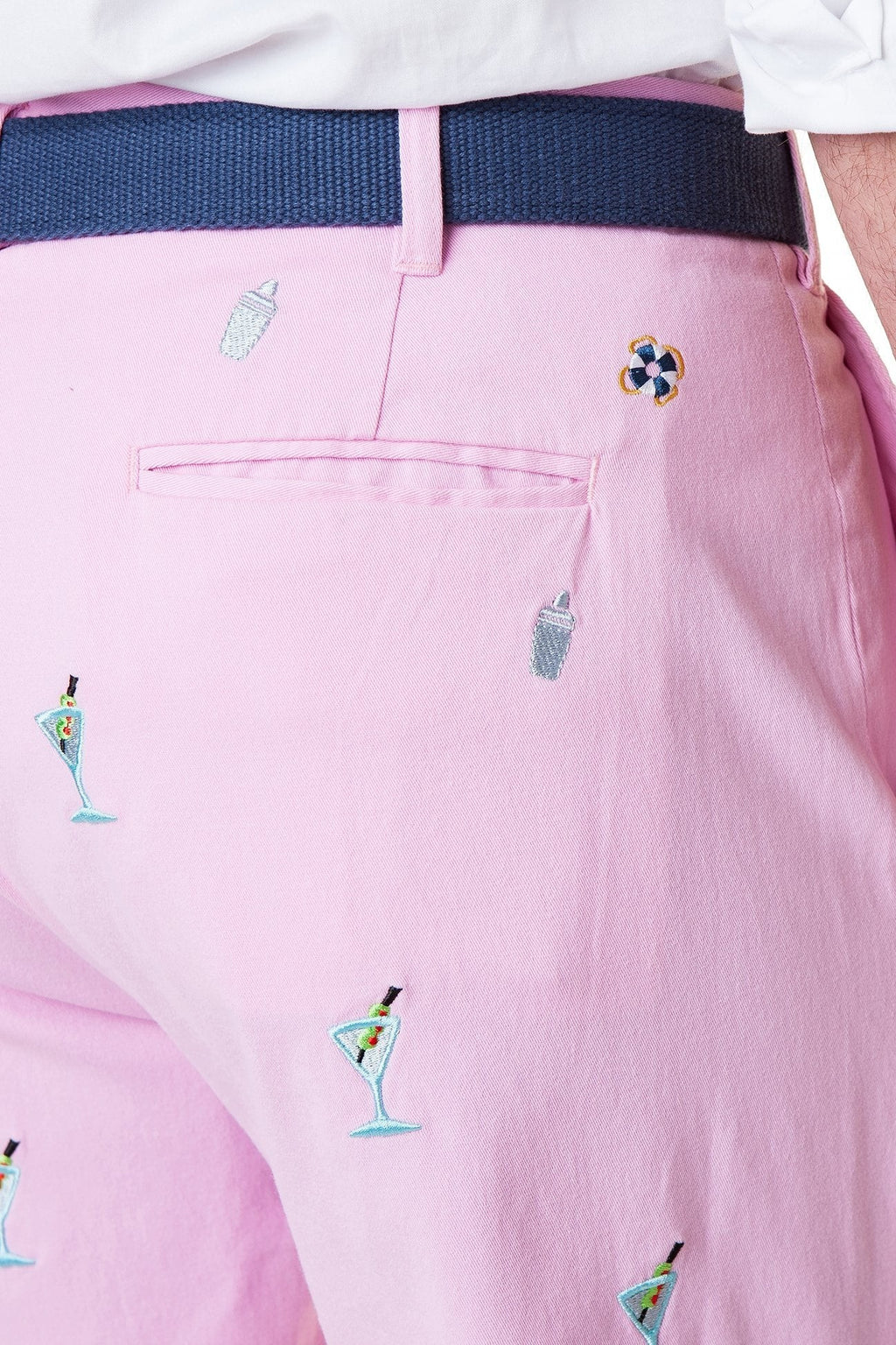 Men's Popular Embroidered Pannts Martini and Shaker Pink
