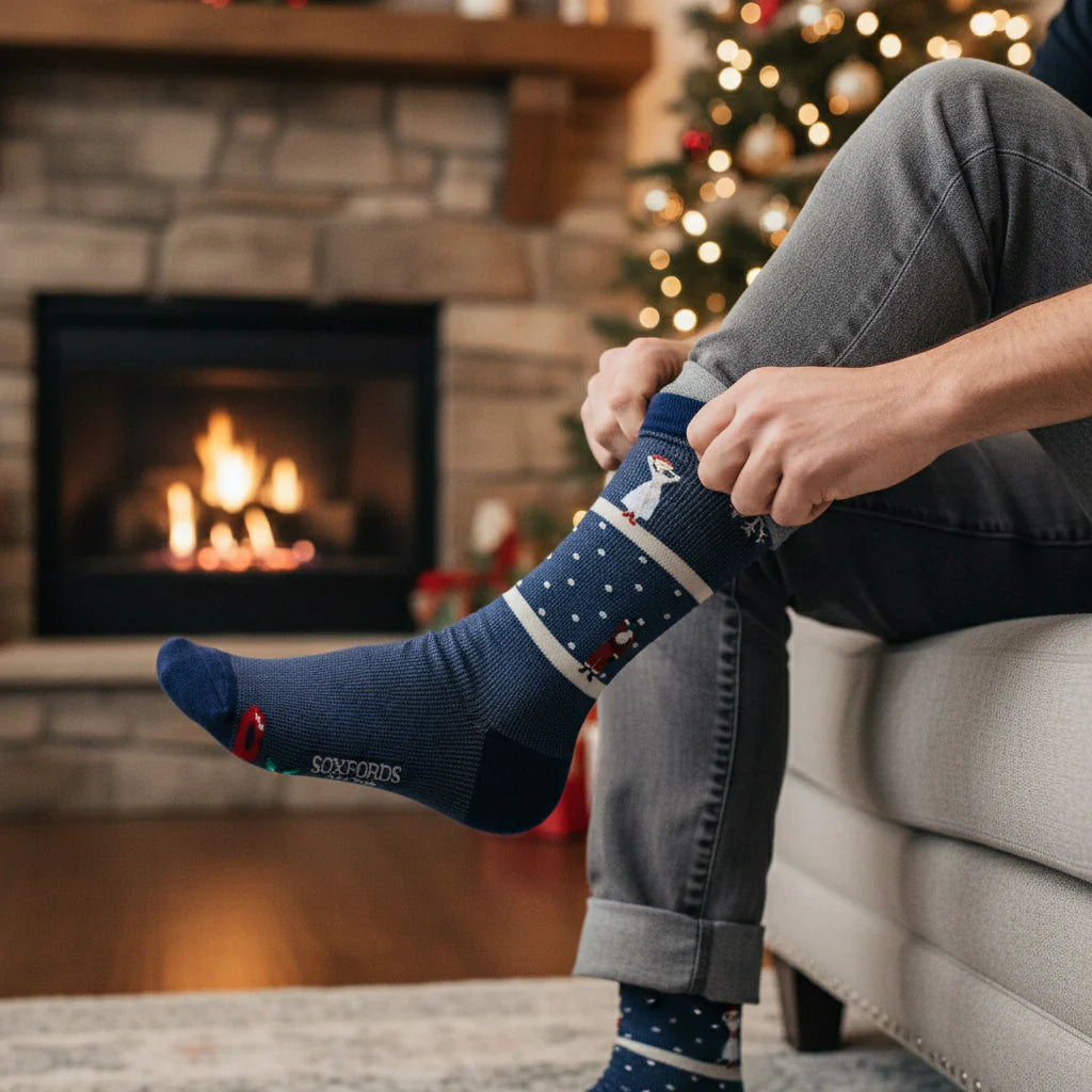 Popular Embroidered Socks Naugty and Nice