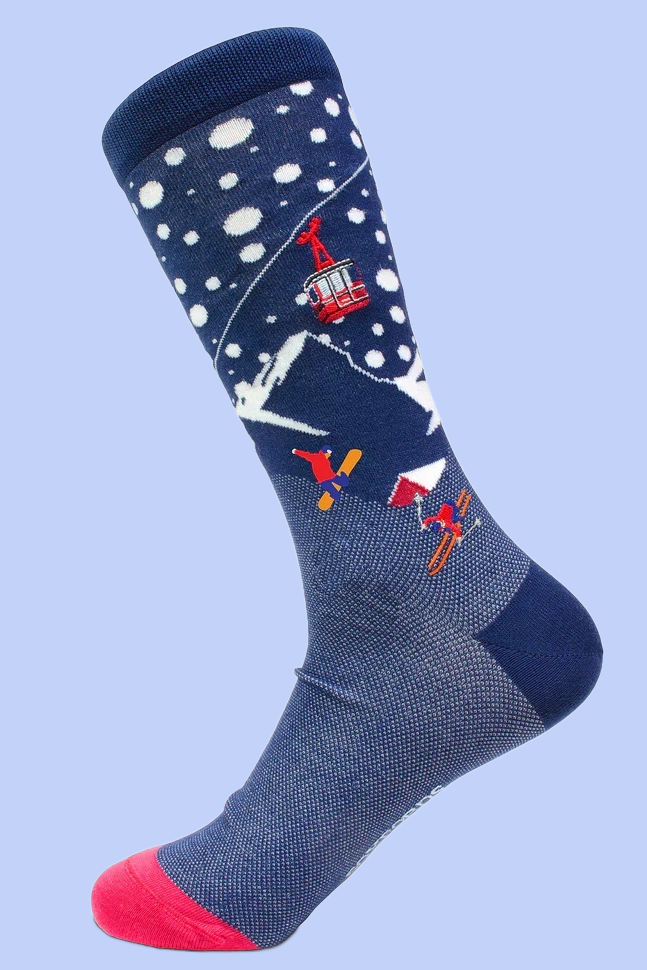 Popular Embroidered  Cotton Socks by Soxfords - Ski Bum