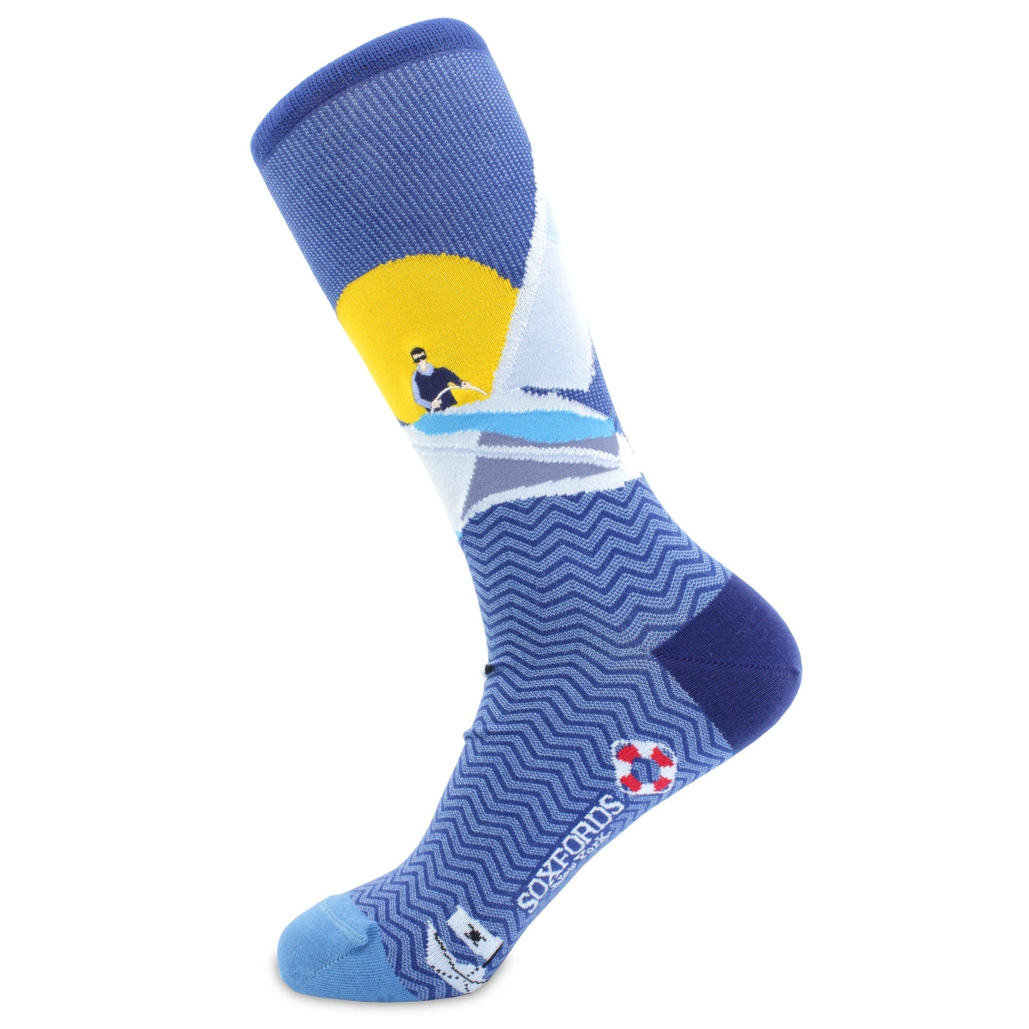 Popular Embroidered  Cotton Socks by Soxfords -  Man at the Helm