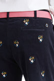 Men's Embroidered Beachcomber Corduroy Skiing Penguin on Nantucket Navy