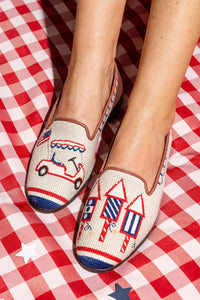 Misses Needlepoint shoes 4th of July