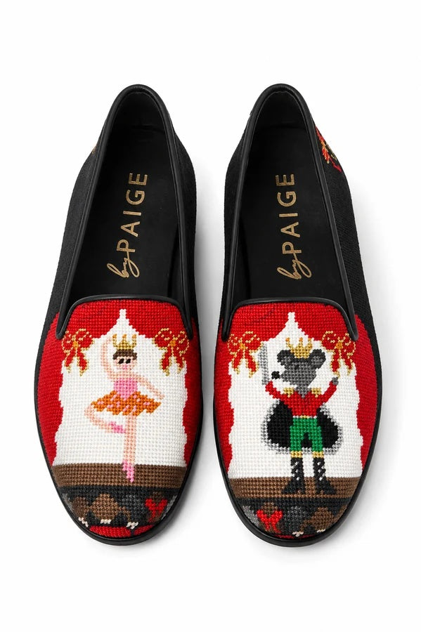 by Paige Needlepoint Shoes Nutcracker