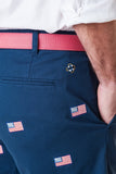 Mens Cotton Twill Embroidered Sorts American Flag