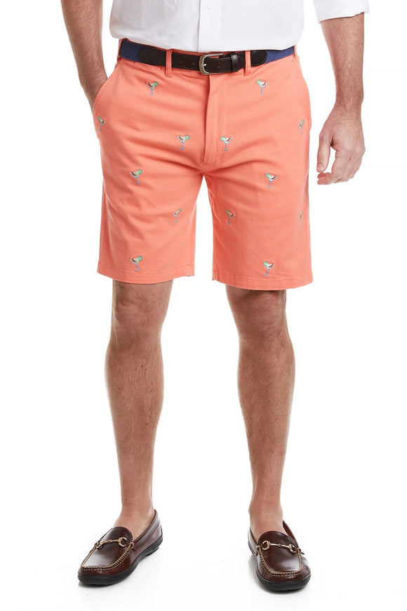 Men'sCisco Stretch Twill Embroidered Shorts Margarita on washed Orange