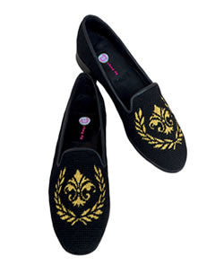 Misses Handstitched Napoleon Bee Needlepoint loafer