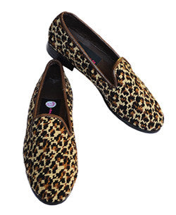 By Paige Hand- Stitched Needlepoint Shoes Petite Leopard Loafer