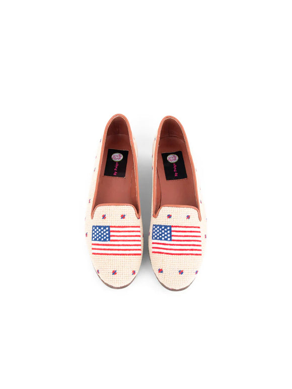 By Paige Needlepoint shoes Stars and Strpes