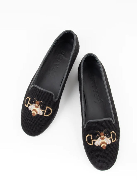 By Paige Hand-Stitched Needlepoint Loafer  Bee on  Snaffle Bit