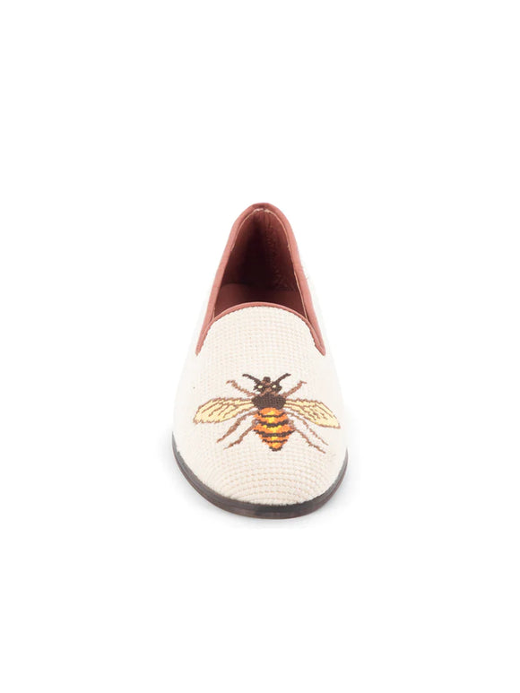 By Paige Needlepoint Loafer Bee on Ivory